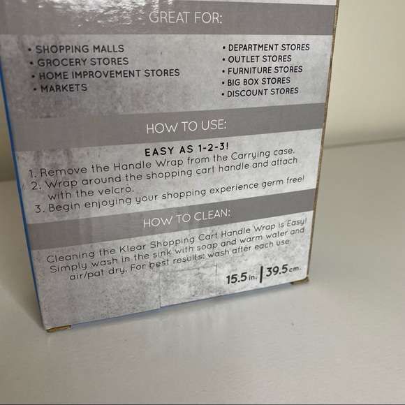 Shopping Cart Handle Wrap, Reusable Neoprene Velcro Cover, New by Klear, Pink - Picture 7 of 8